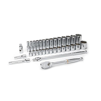 Gearwrench 80715 33 Piece 1/2" Drive 6 Point Standard & Deep SAE Mechanics Tool Set