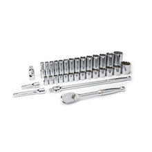 Load image into Gallery viewer, Gearwrench 80715 33 Piece 1/2" Drive 6 Point Standard &amp; Deep SAE Mechanics Tool Set