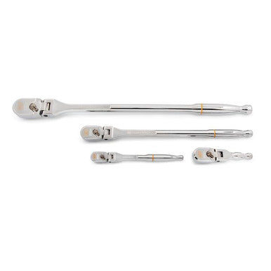 Gearwrench 81230XP 4 Piece 1/4", 3/8", and 1/2" Drive 120XP™ Full Polish Flex Handle Teardrop Ratchet Set
