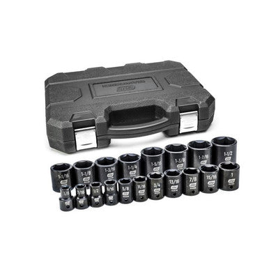 Gearwrench 84932N 19 Piece 1/2" Drive 6 Point Standard Impact SAE Socket Set