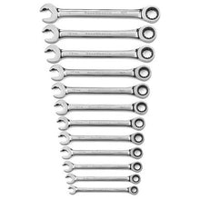 Load image into Gallery viewer, Gearwrench 85597 12 Piece 72-Tooth 12 Point Open End Ratcheting Metric Wrench Set