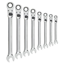Load image into Gallery viewer, Gearwrench 85798 8 Piece 72-Tooth 12 Point XL Locking Flex Head Ratcheting Combination SAE Wrench Set