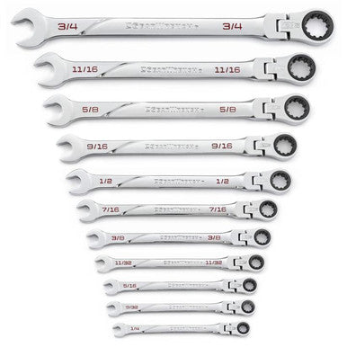 Gearwrench 86247 11 Piece 120XP™ Universal Spline XL Flex Head Ratcheting Combination SAE Wrench Set