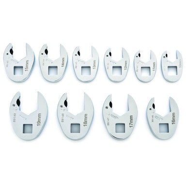 Gearwrench 89119 10 Piece 3/8 Drive Ratcheting Crowfoot Metric Wrench Set