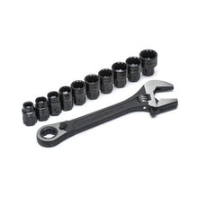 Load image into Gallery viewer, Crescent Tools CPTAW8 11 Piece Pass-Thru™ X6™ Black Oxide Adjustable Wrench and Spline Socket Set
