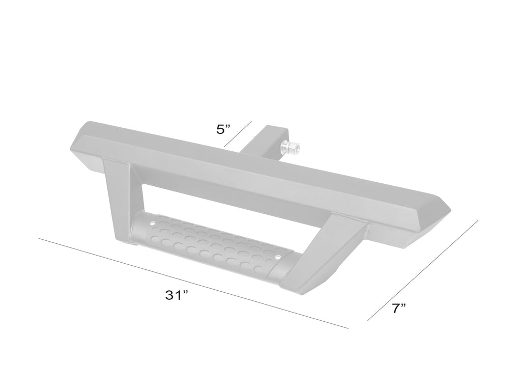 Armordillo 7180321 Armordillo 2" Receiver AR Style Rear Hitch Step - Black for Select Chevrolet Silverado 1500, Chevrolet Silverado 2500, Chevrolet Silverado HD, Chevrolet Silverado 3500, Chevrolet Silverado HD, Chevrolet Suburban, Chevrolet Suburban