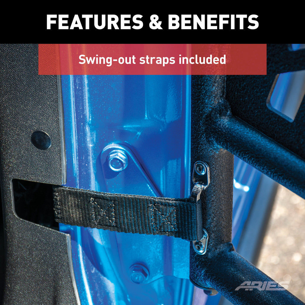 ARIES AR15009 Jeep Wrangler JK Aluminum Front Tube Doors for Select Jeep Wrangler