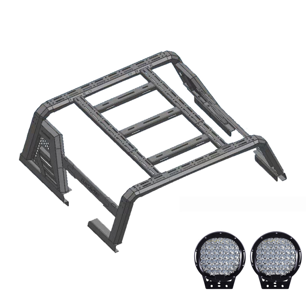 Black Horse Off Road AR2-01BOV1-PL69B Armour II Roll Bar W/ Armour II Overland Kit for Select Chevrolet Silverado 1500, Ford F-150, GMC Sierra 1500, Ram 1500, Toyota Tundra