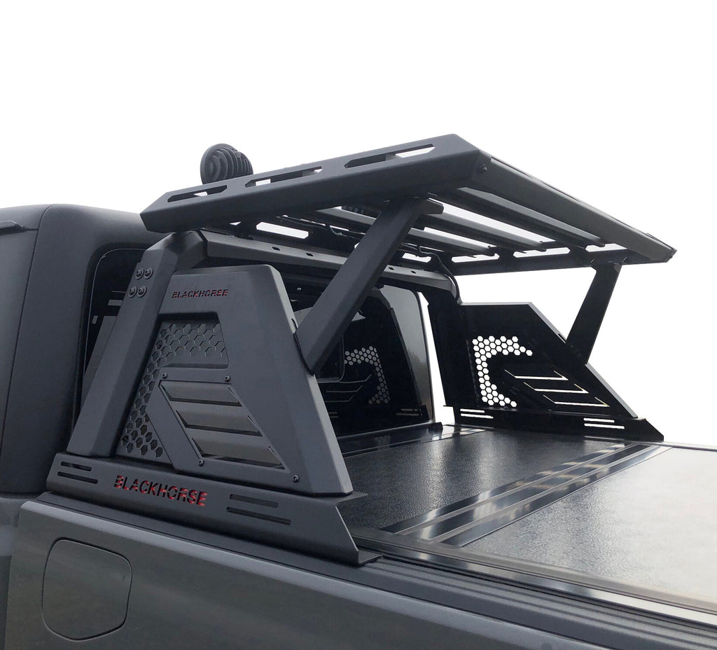 Black Horse Off Road AR2-03BA3-PLFB Armour II Roll Bar W/Basket Kit for Select Toyota Tacoma