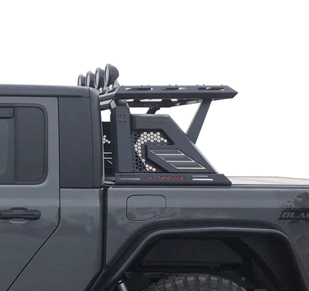 Black Horse Off Road AR2-05BA3-PLFB Armour II Roll Bar W/Basket Kit for Select Nissan Frontier