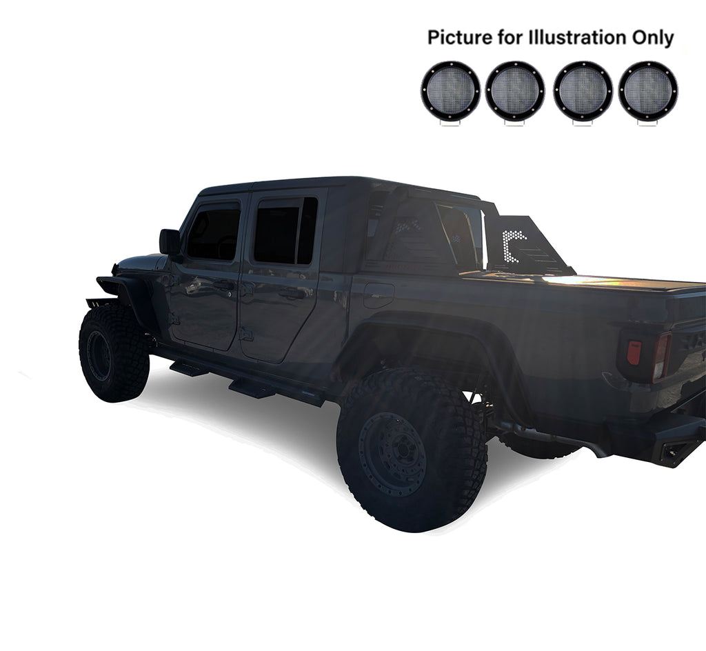 Black Horse Off Road AR2-09B-PLFB Armour II Roll Bar Kit for Select Jeep Gladiator