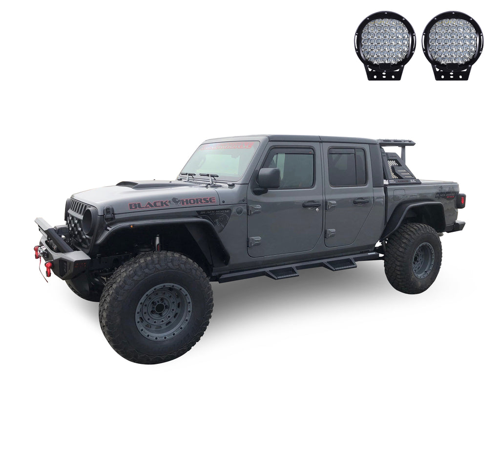 Black Horse Off Road AR2-09BA3-PL69B Armour II Roll Bar W/Basket Kit for Select Jeep Gladiator