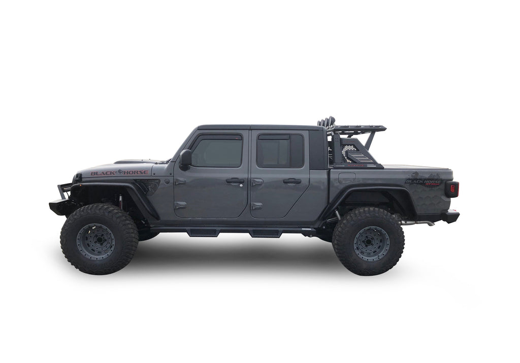 Black Horse Off Road AR2-09BA3-PLFB Armour II Roll Bar W/Basket Kit for Select Jeep Gladiator