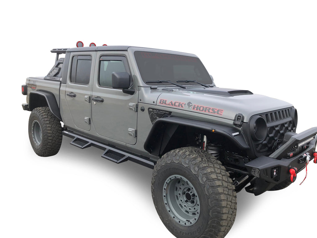 Black Horse Off Road AR2-09BA3-PLFR Armour II Roll Bar W/Basket Kit for Select Jeep Gladiator