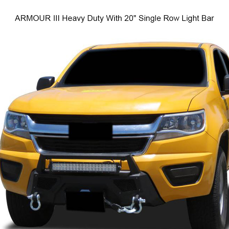 Black Horse Off Road AR3HD01-W12 Armour III Heavy Duty Front Winch Bumper Kit & Winch for Select Chevrolet Colorado