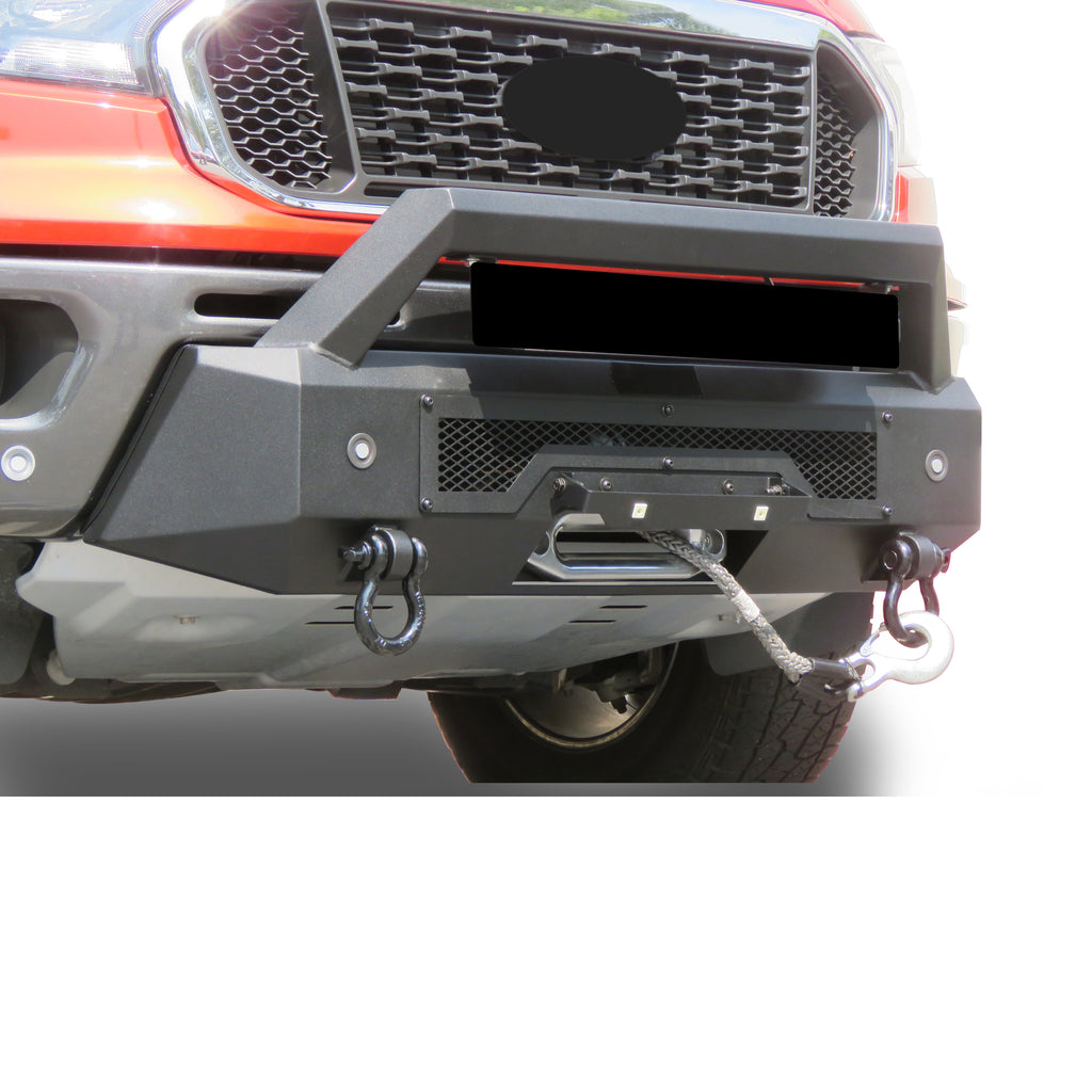 Black Horse Off Road AR3HD43NL-W12 Armour III Heavy Duty Front Winch Bumper With Winch for Select Ford Ranger