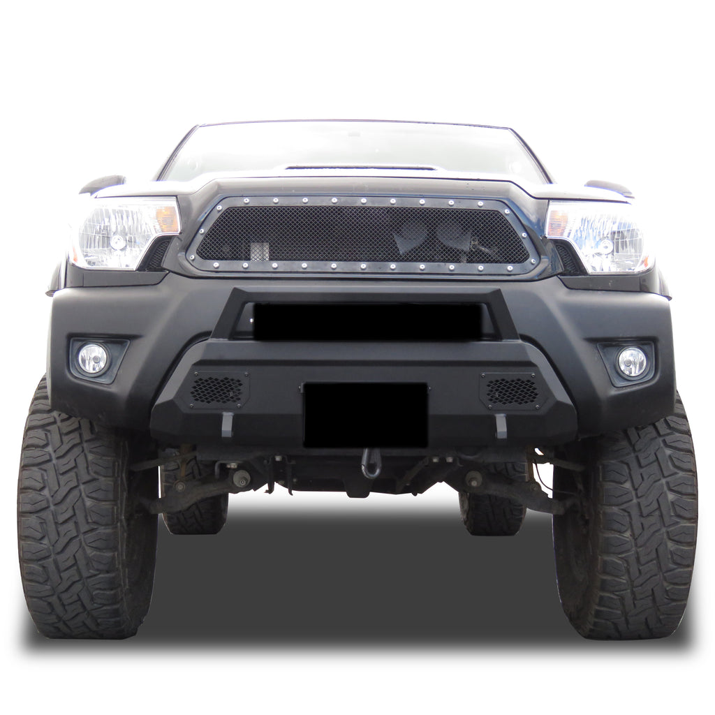 Black Horse Off Road AR3HD61NL-W12 Armour III Heavy Duty Front Winch Bumper With Winch for Select Toyota Tacoma