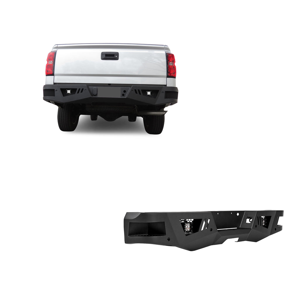 Black Horse Off Road ARB-SI16-KIT Armour Heavy Duty Rear Bumper Kit for Select Chevrolet Silverado 1500, Chevrolet Silverado LD, GMC Sierra 1500, GMC Sierra Limited