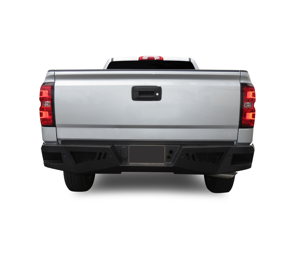 Black Horse Off Road ARB-SI16 Armour Heavy Duty Rear Bumper for Select Chevrolet Silverado 1500, Chevrolet Silverado LD, GMC Sierra 1500, GMC Sierra Limited
