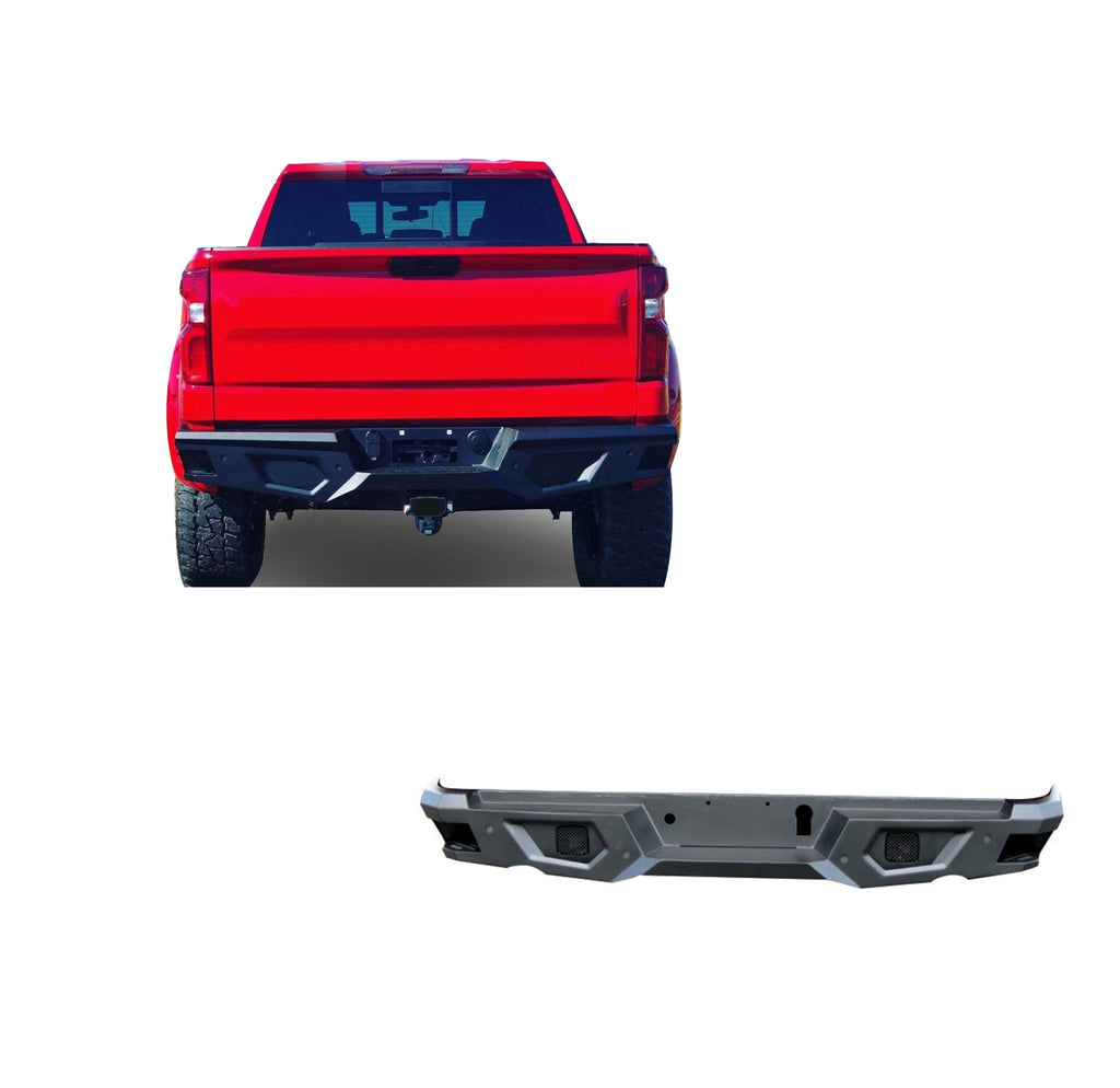 Black Horse Off Road ARB-SI25-20 Armour Heavy Duty Rear Bumper for Select Chevrolet Silverado LTD, Chevrolet Silverado HD, Chevrolet Silverado HD, GMC Sierra 1500, GMC Sierra Limited
