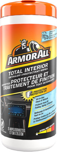 Armor All AWDTSAC-25-1CAN Total Interior Detailer and Protectant Wipes, 25 Count Canister
