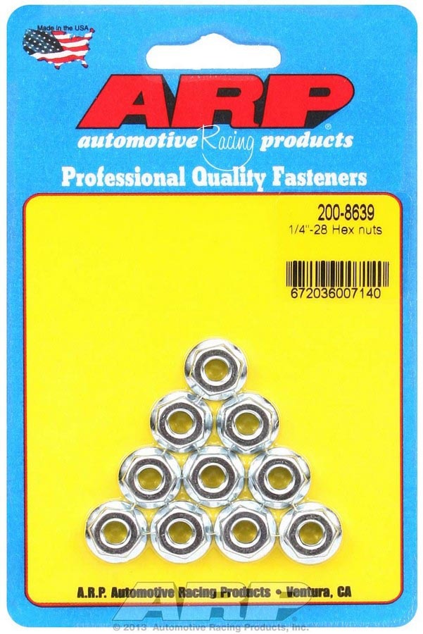 ARP 200-8639 Hex Nuts - 1/4-28 (10)