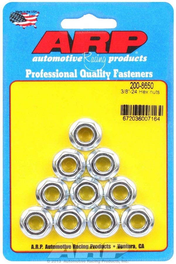 ARP 200-8650 Hex Nuts - 3/8-24 (10)