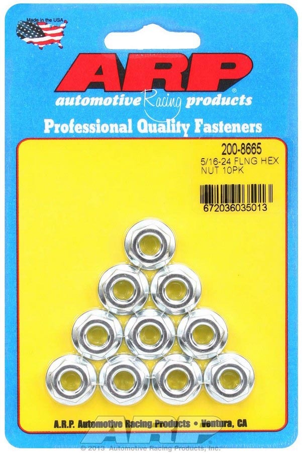 ARP 200-8665 Hex Serrated Flange Nuts 5/16-24 (10)