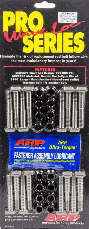 ARP 235-6404 BBC 8.1L M10 Rod Bolt Kit ARP2000 Pro Wave-Loc