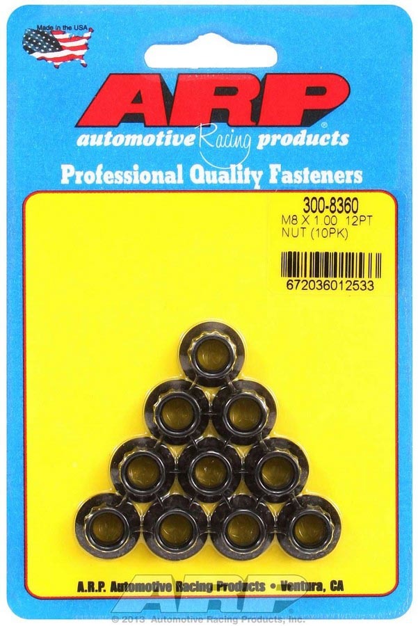ARP 300-8360 8mm x 1.00 12pt. Nuts (10)