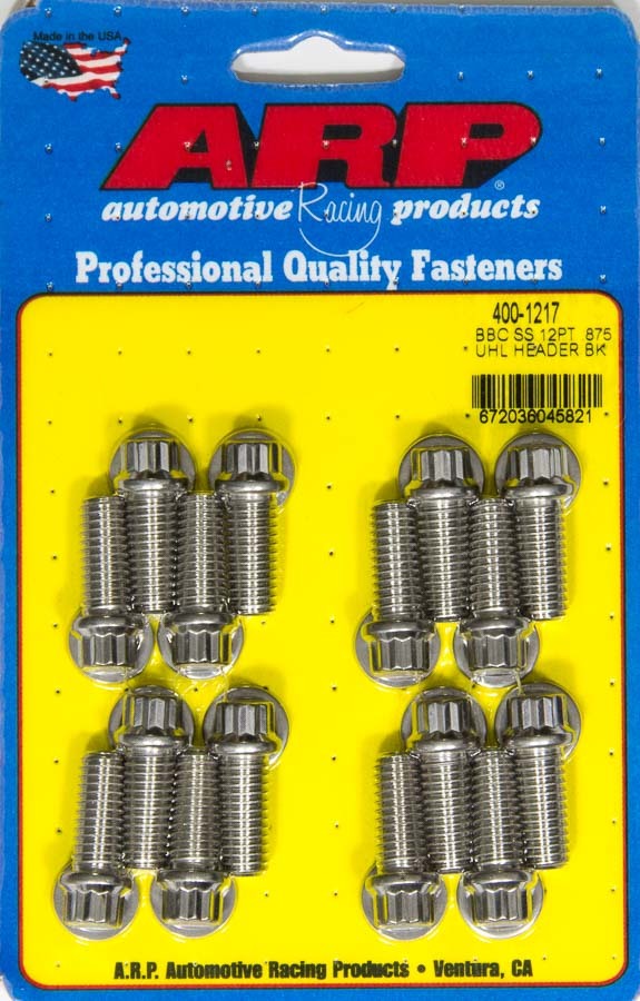 ARP 400-1217 Header Bolt Kit - 12pt. 3/8 x .875 UHL (16)