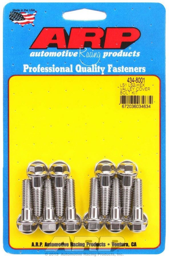ARP 434-8001 S/S Valley Cover Bolt Kit - 6pt. LS1/LS2