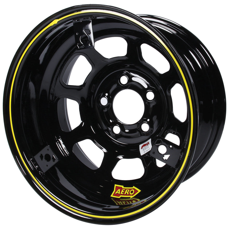 AERO RACE WHEELS 52-184720T3 15x8 2in 4.75 Black w/ 3 Tabs for Mudcover