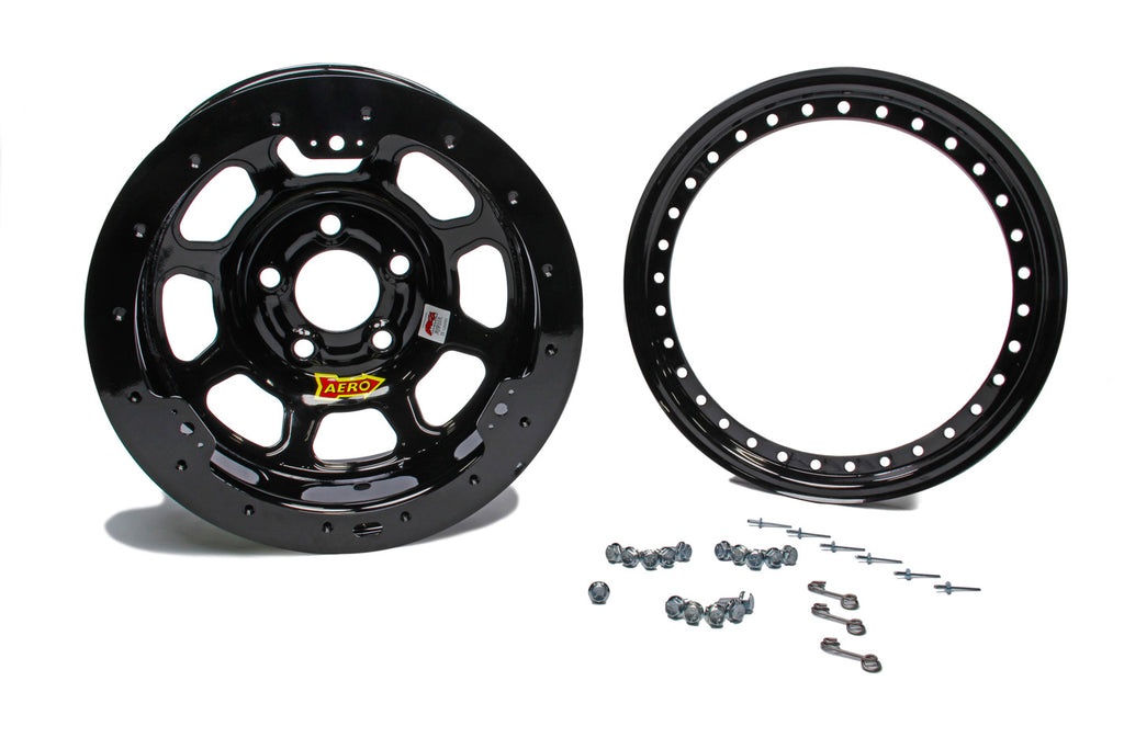 AERO RACE WHEELS 53-184530B 15x8 3in 4.5 Black