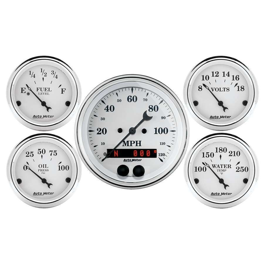 AUTOMETER 1650 Old Tyme White Gauge Kit w/GPS Speedo