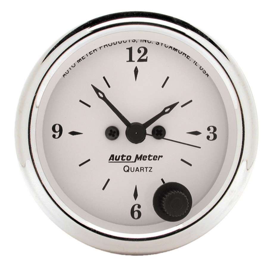 AUTOMETER 1686 Old Tyme White 2 1/16in Quartz Clock