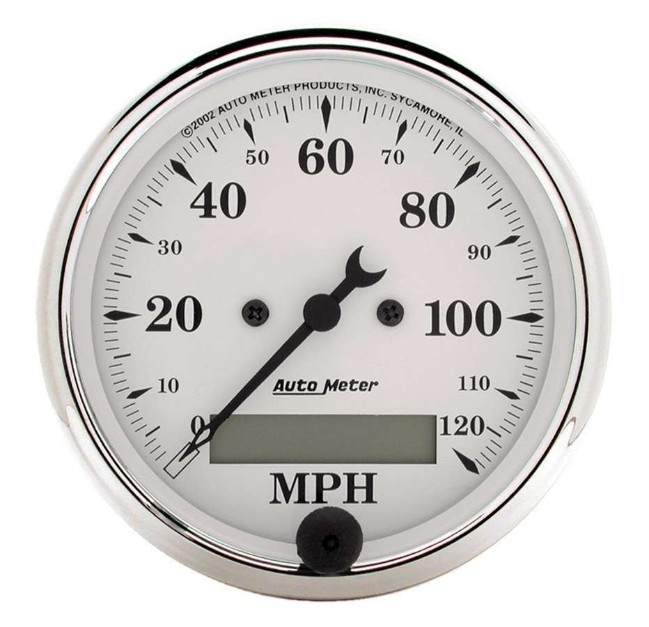 AUTOMETER 1688 Old Tyme White 3 1/8in 120MPH Elec. Speedo