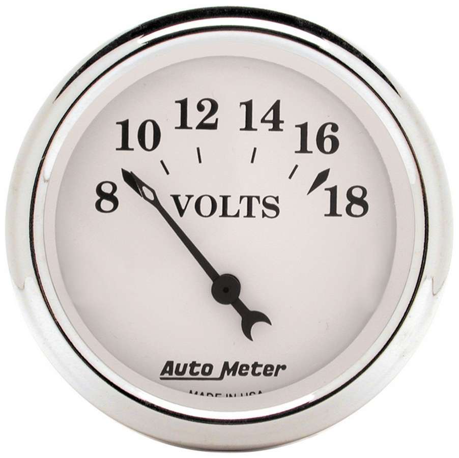 AUTOMETER 1692 Old Tyme White 2 1/16in Voltmeter 8-18