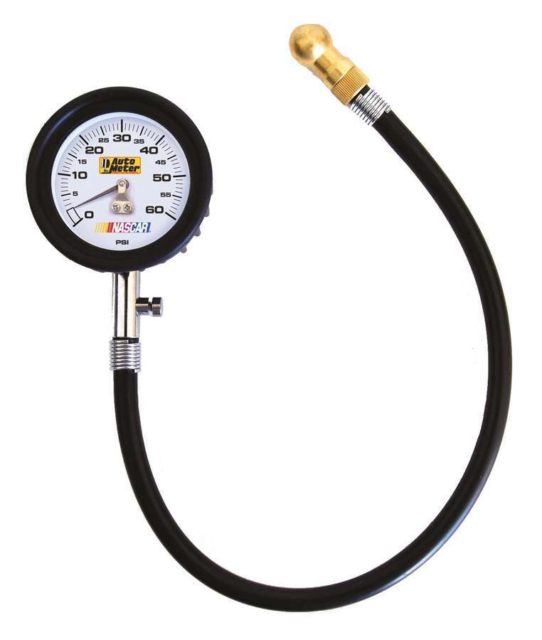 AUTOMETER 2160 Tire Pressure Gauge 0-60 PSI Analog w/Bleed Valve