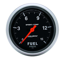 Load image into Gallery viewer, AUTOMETER 3561 Sport Comp 2-5/8in Fuel 0-15 PSI Elec.