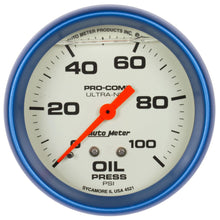 Load image into Gallery viewer, AUTOMETER 4221 2-5/8 Ultra-Nite Oil Press. Gauge 0-100psi