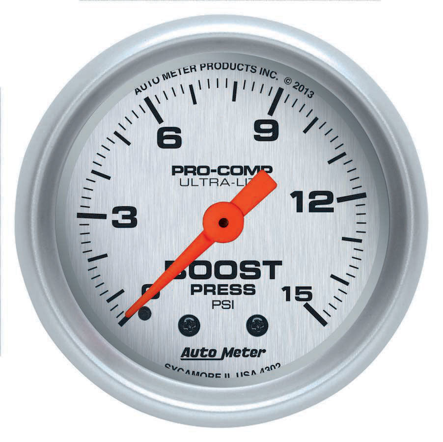 AUTOMETER 4302 2-1/16 U/L Boost Gauge 0-15psi