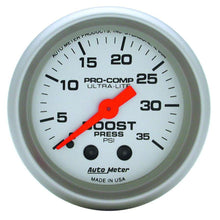 Load image into Gallery viewer, AUTOMETER 4304 2-1/16in Ultra-Lite 0-35 Boost Gauge