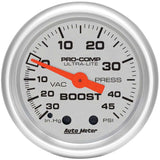AUTOMETER 4308 2-1/16in U/L Boost/Vac Gauge 30/45