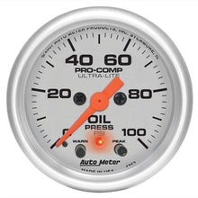 Load image into Gallery viewer, AUTOMETER 4352 2-1/16in U/L Oil Press. Gauge w/Peak &amp; Warning