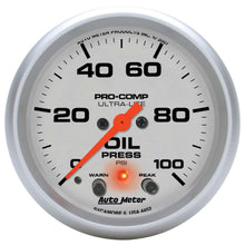 Load image into Gallery viewer, AUTOMETER 4452 2-5/8in U/L Oil Pressure Gauge w/Peak &amp; Warning
