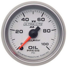 Load image into Gallery viewer, AUTOMETER 4953 2-1/16in U/L II Oil Pressure Gauge 0-100psi