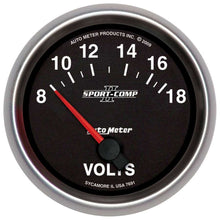 Load image into Gallery viewer, AUTOMETER 7691 2-5/8 Gauge Voltmeter 18V Electric Sport-Comp