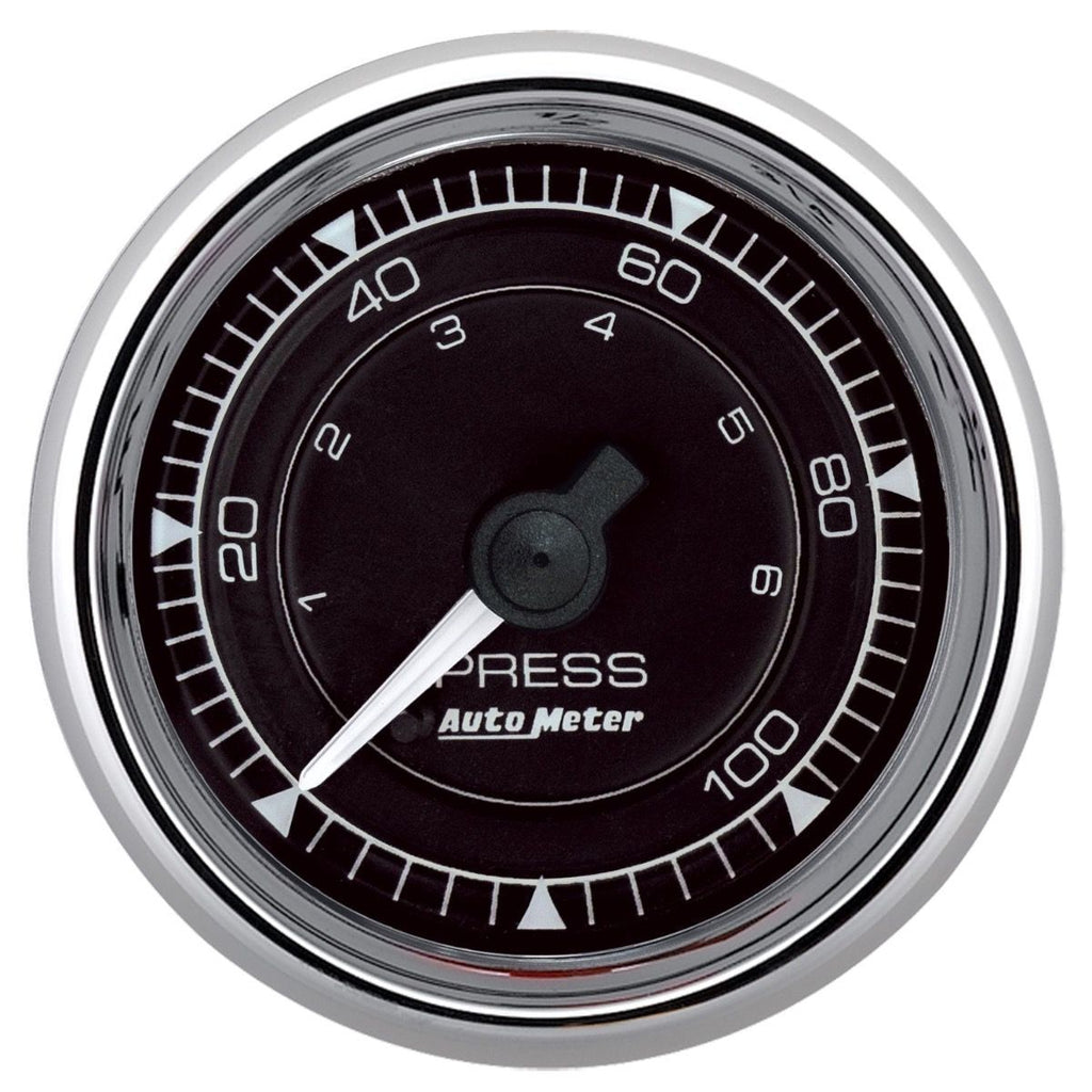 AUTOMETER 9721 2/16 Chrono Chrome Gauge Pressure 0-100PSI