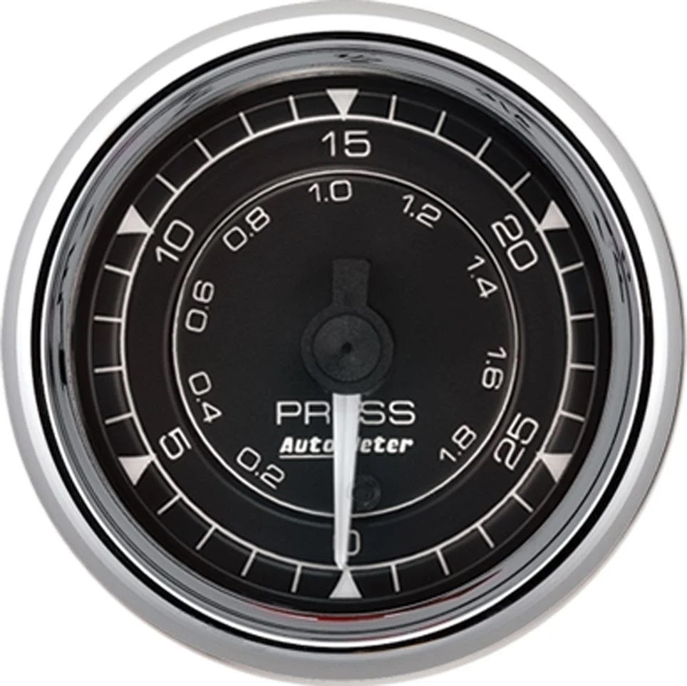 AUTOMETER 9764 2/16 Chrono Chrome Gauge Pressure 30PSI